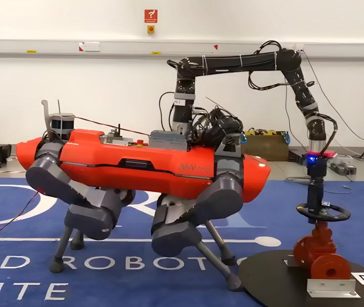 ANYmal quadruped robot with manipulator arm operating a valve for the Mobile Robotic Inspector project