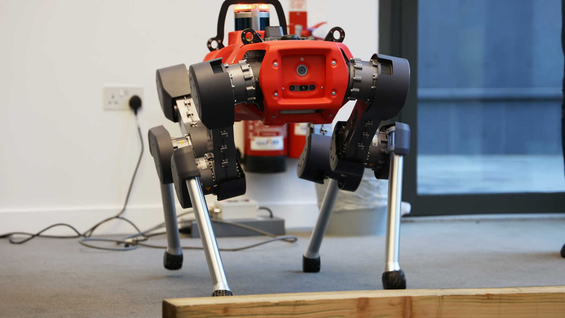 ANYmal quadruped robot during a dynamic motion planning and control demonstration